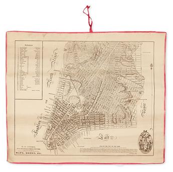 (NEW YORK CITY.) Cooke, R.D. Group of four late ninteenth-century photo-lithographed maps of Manhattan.